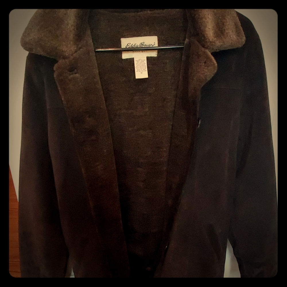 Eddie Bauer Leather Coat - Picture 1 of 5